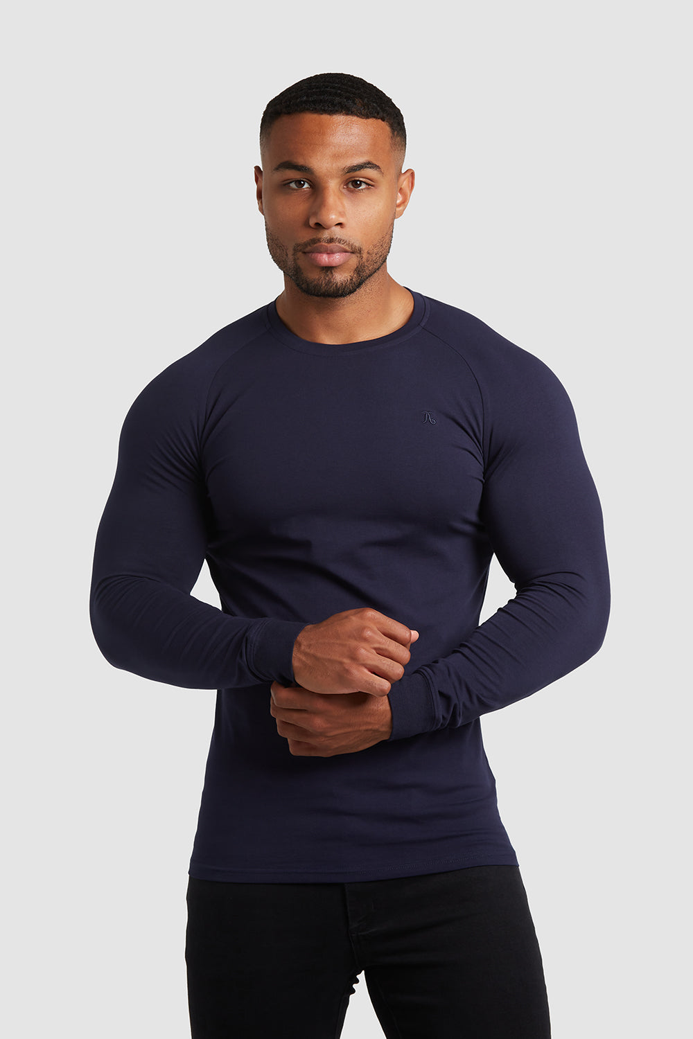 Hollywood rigtig meget Hare Athletic Fit T-Shirt (LS) in Navy - TAILORED ATHLETE - USA