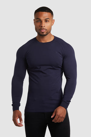 Athletic Fit T-Shirt (LS) in Navy - TAILORED ATHLETE - USA