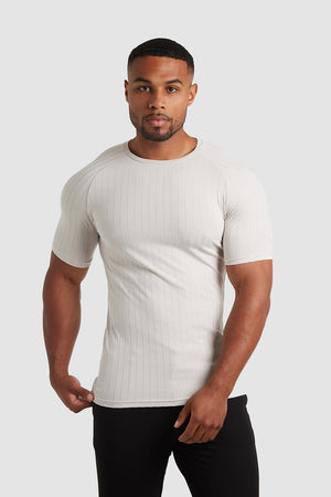 Wide Rib T-Shirt in Chalk - TAILORED ATHLETE - USA