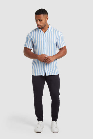 Retro Print Stripe in Blue