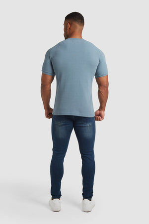 Waffle T-Shirt in Slate Blue - TAILORED ATHLETE - USA