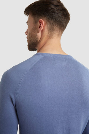 Cotton Crew Neck (LS) in Steel Blue - TAILORED ATHLETE - USA