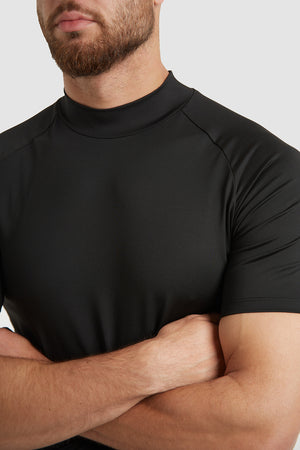 Performance Stretch High Neck T-Shirt in Black - TAILORED ATHLETE - USA