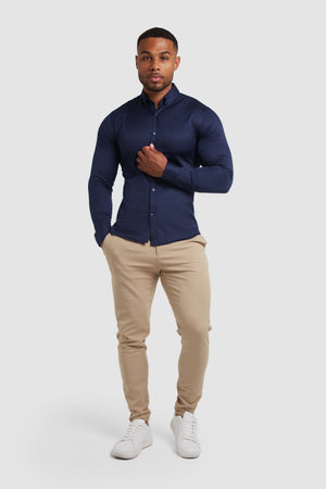 Muscle Fit Signature Shirt 2.0 in French Navy - TAILORED ATHLETE - USA