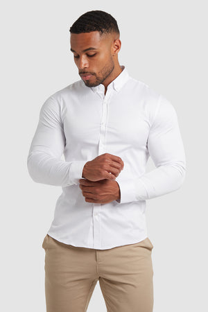 Muscle Fit Signature Shirt 2.0 in White - TAILORED ATHLETE - USA