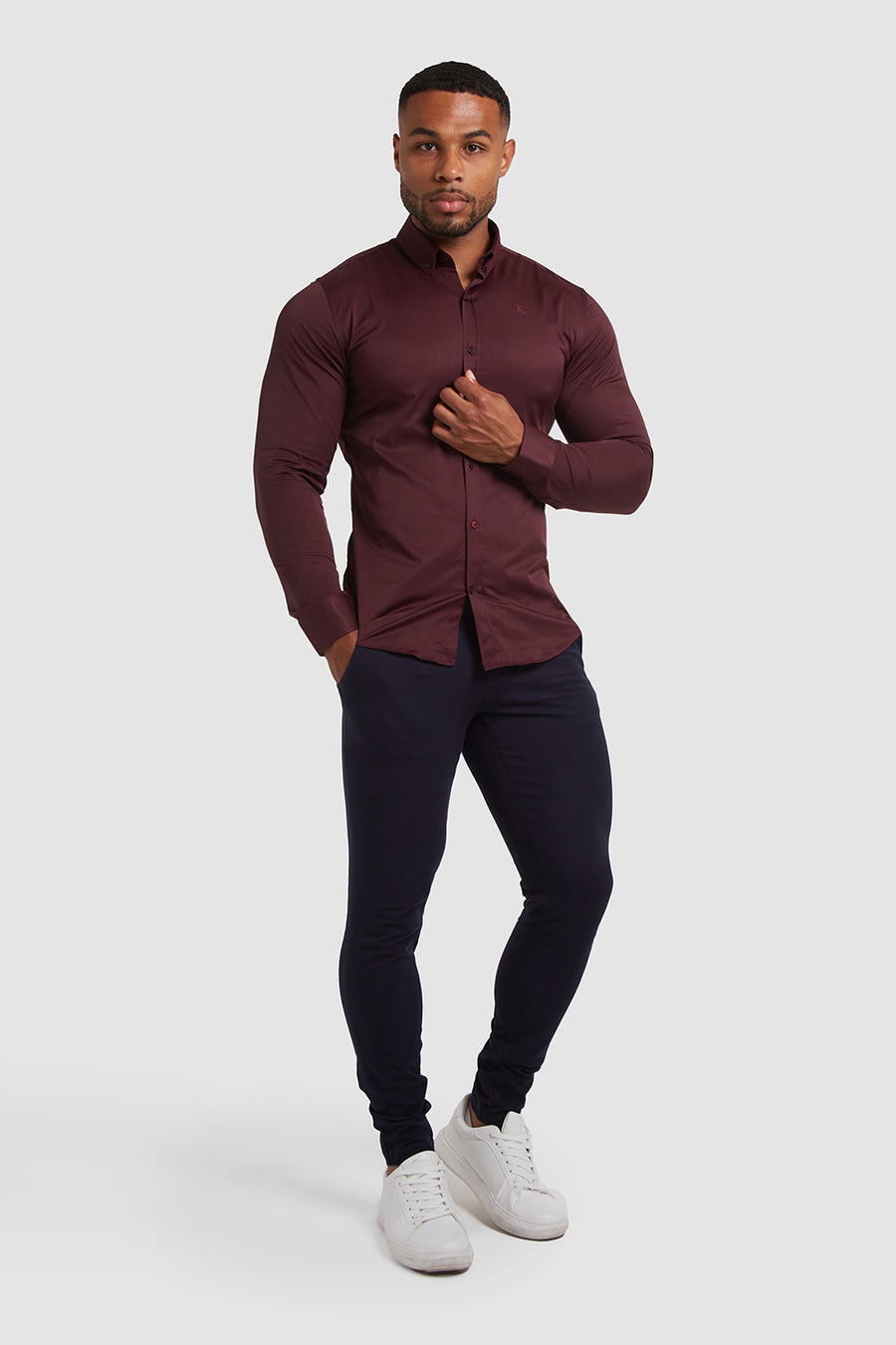 Muscle Fit Signature Shirt 2.0 in Burgundy - TAILORED ATHLETE - USA