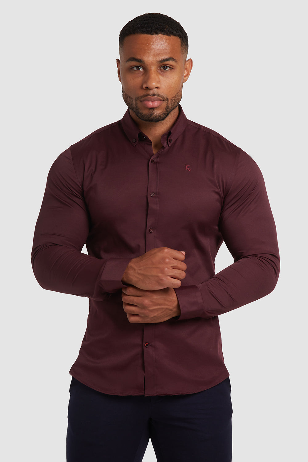 Muscle Fit Signature Shirt 2.0 Burgundy - TAILORED USA - ATHLETE in