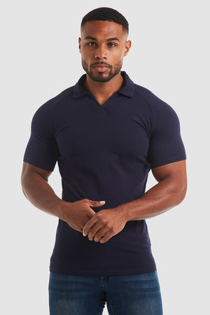 Jersey Buttonless Polo Shirt in Navy - TAILORED ATHLETE - USA