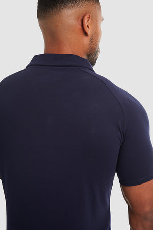 Jersey Buttonless Polo Shirt in Navy - TAILORED ATHLETE - USA