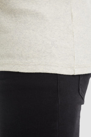 Rib T-Shirt (LS) in Soft Grey Marl - TAILORED ATHLETE - USA