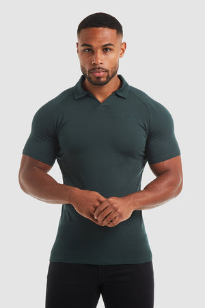 Jersey Buttonless Polo Shirt in Pine - TAILORED ATHLETE - USA
