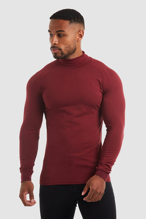 Jersey Roll Neck (LS) in Burgundy - TAILORED ATHLETE - USA