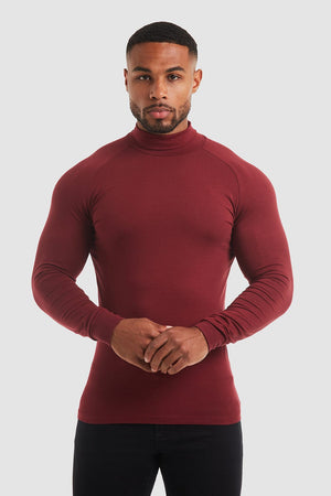 Jersey Roll Neck (LS) in Burgundy - TAILORED ATHLETE - USA