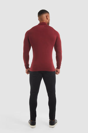 Jersey Roll Neck (LS) in Burgundy - TAILORED ATHLETE - USA