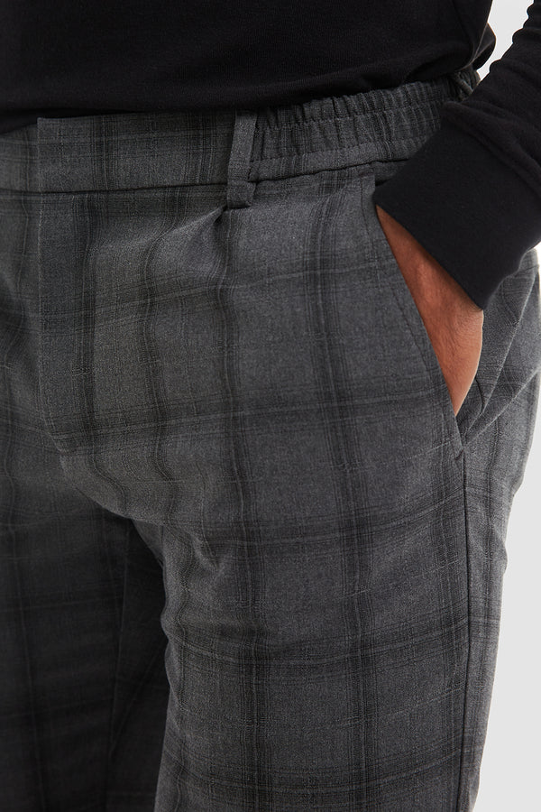 Men's Windowpane Check Smart Formal Trouser | Boohoo UK
