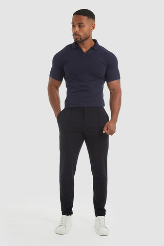 Stitched Crease Trousers in Navy