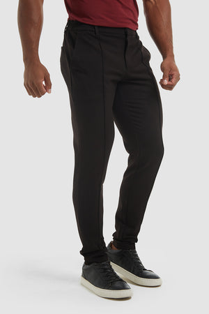 Stitched Crease Pants in Black - TAILORED ATHLETE - USA