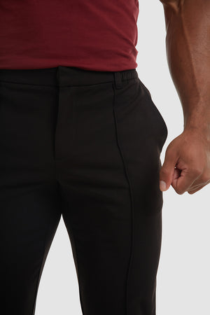 Stitched Crease Trousers in Black - TAILORED ATHLETE - USA