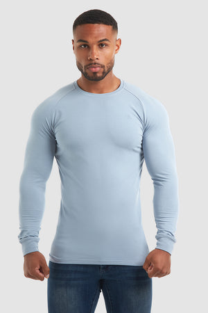 Athletic Fit T-Shirt (LS) in Storm Blue - TAILORED ATHLETE - USA