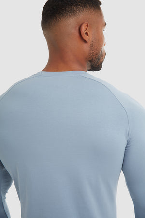 Athletic Fit T-Shirt (LS) in Storm Blue - TAILORED ATHLETE - USA