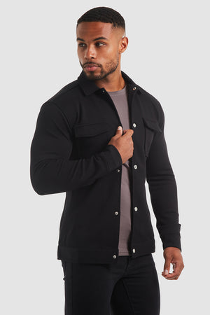 Jersey Shacket in Black - TAILORED ATHLETE - USA