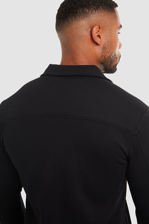 Jersey Shacket in Black - TAILORED ATHLETE - USA