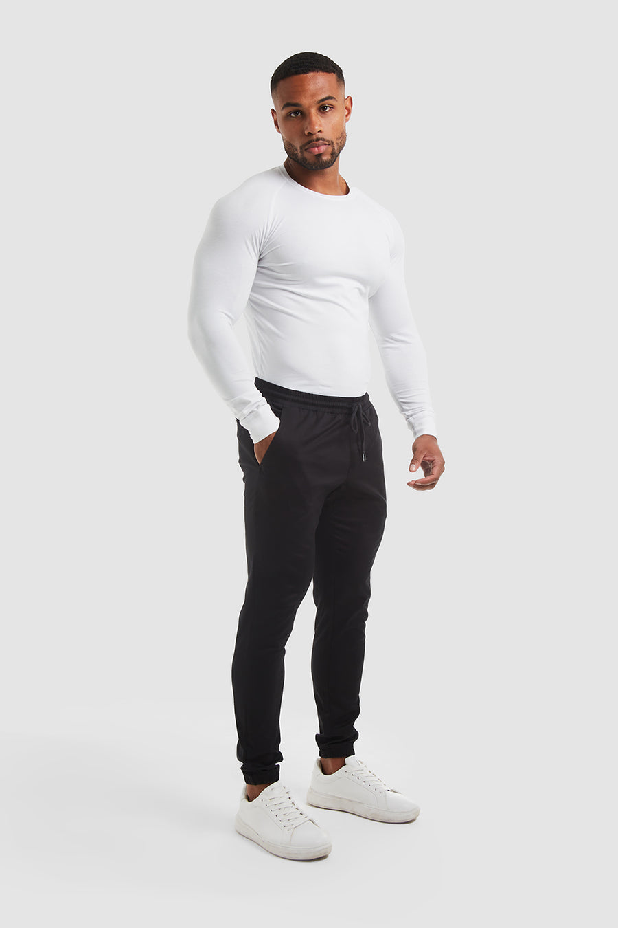 Cuffed Trousers in Black - TAILORED ATHLETE - USA