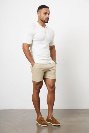 Athletic Fit Chino Shorts 5'' in Stone - TAILORED ATHLETE - USA