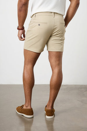 Athletic Fit Chino Shorts 5'' in Stone - TAILORED ATHLETE - USA