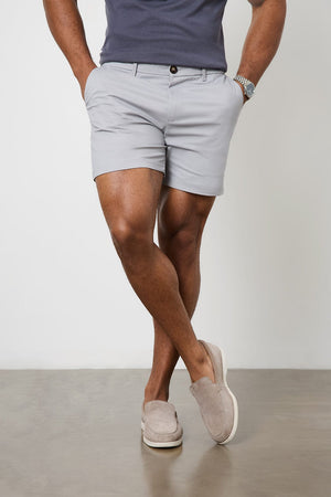 Athletic Fit Chino Shorts 5" in Pale Grey - TAILORED ATHLETE - USA