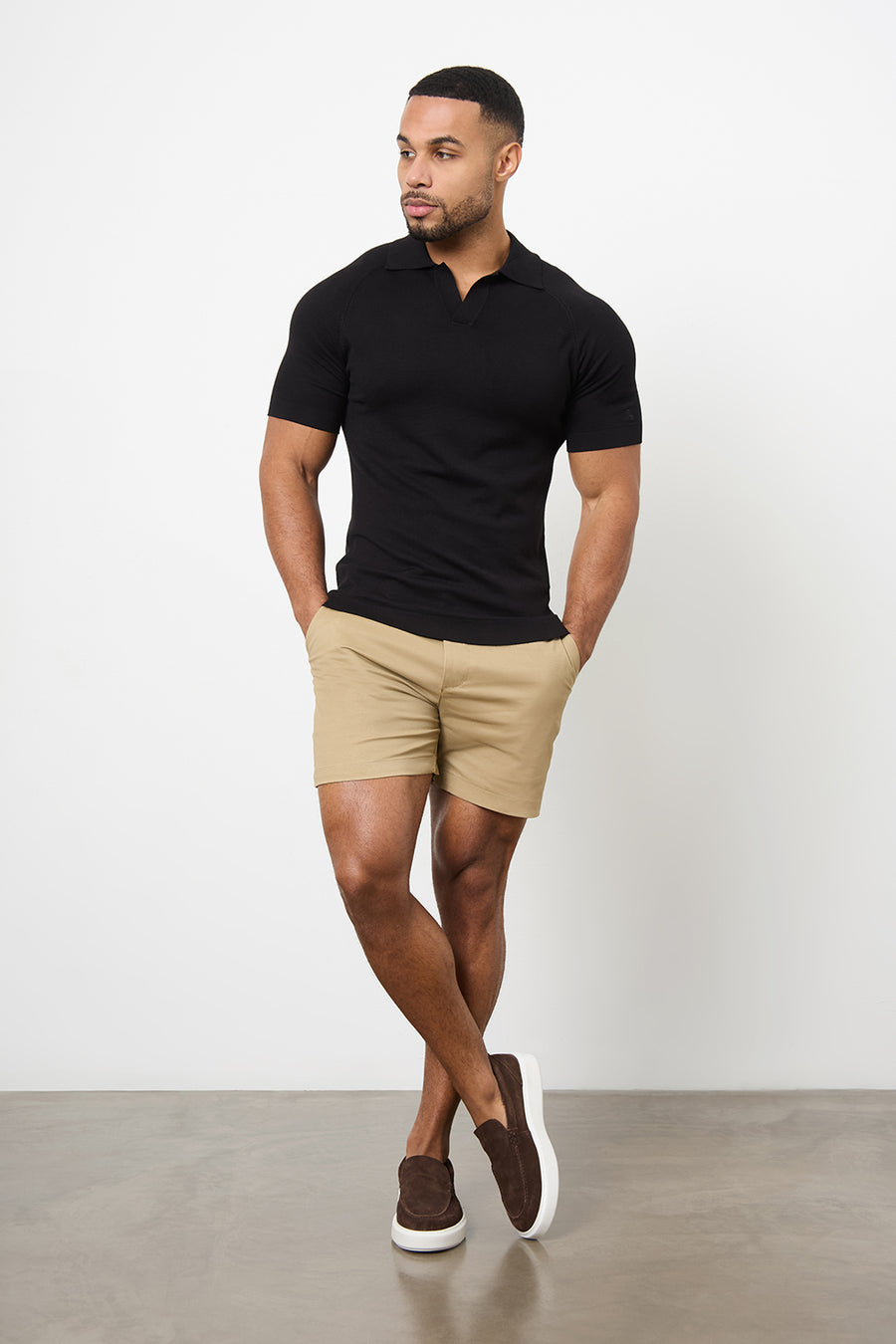 Athletic Fit Chino Shorts 5" in Dark Sand - TAILORED ATHLETE - USA