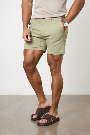 Athletic Fit Chino Shorts 5" in Sage - TAILORED ATHLETE - USA