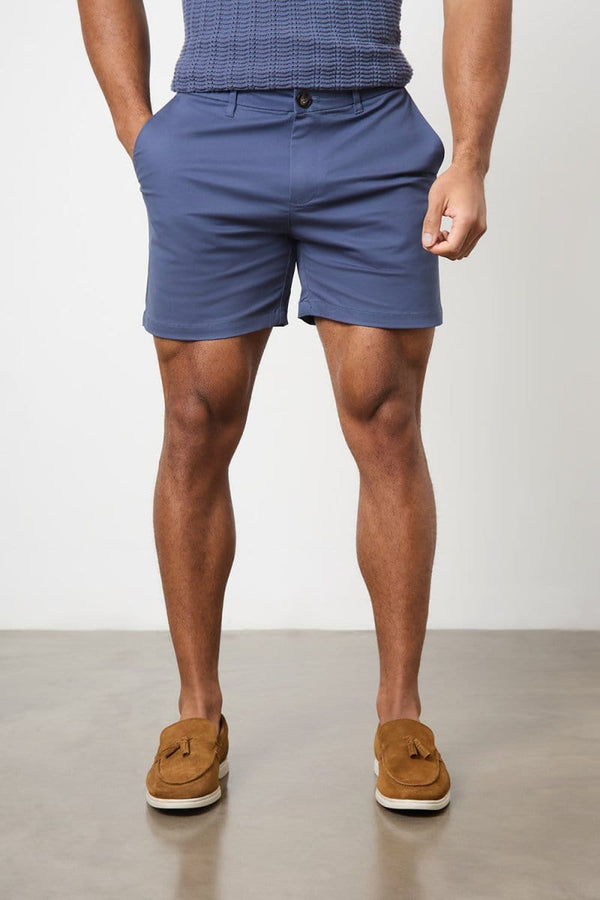 Athletic Fit Chino Shorts 5" in Airforce