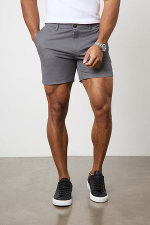 Athletic Fit Chino Shorts 5'' in Dark Grey - TAILORED ATHLETE - USA