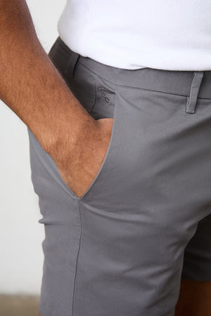 Athletic Fit Chino Shorts 5'' in Dark Grey - TAILORED ATHLETE - USA