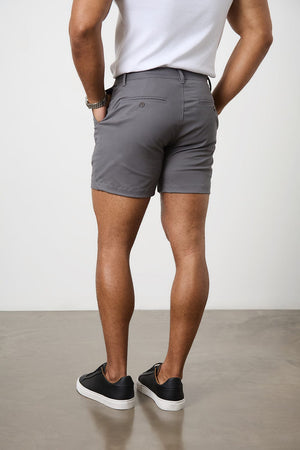 Athletic Fit Chino Shorts 5'' in Dark Grey - TAILORED ATHLETE - USA