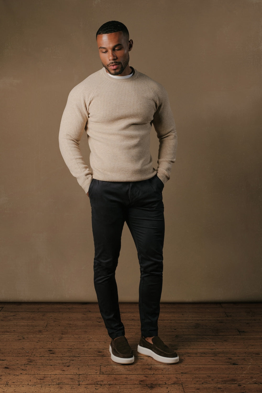 Fisherman Crew Neck Sweater in Neutral - TAILORED ATHLETE - USA