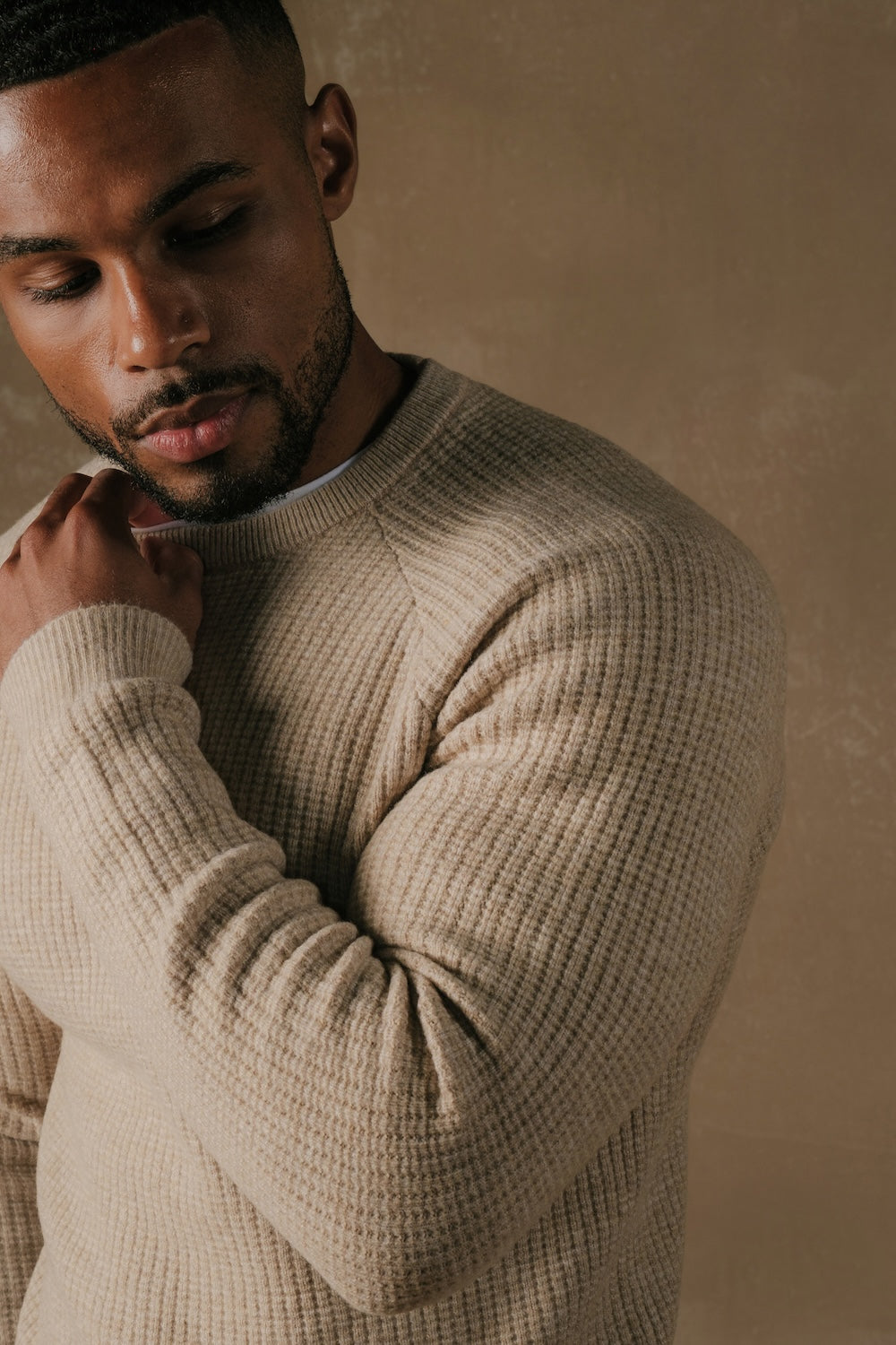 Fisherman Crew Neck Sweater in Neutral