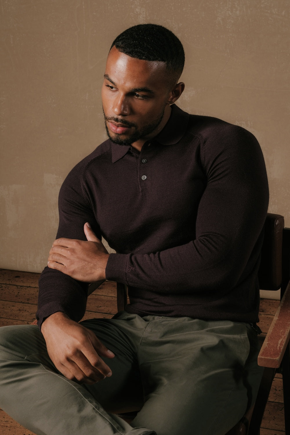 Extra Fine Merino Wool Polo Shirt in Dark Bordeaux - TAILORED ATHLETE - USA