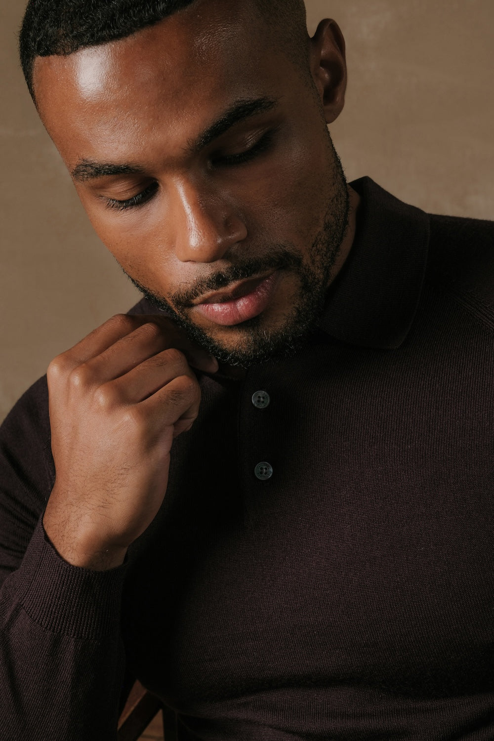 Extra Fine Merino Wool Polo Shirt in Dark Bordeaux - TAILORED ATHLETE - USA