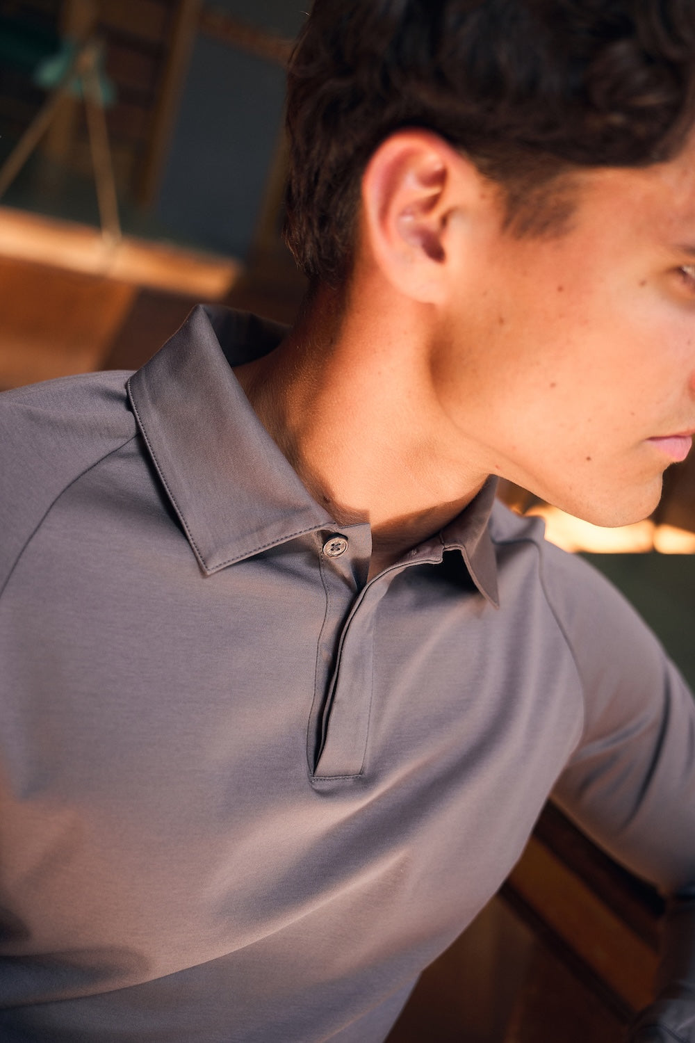 Mercerised Cotton Polo Shirt in Mole