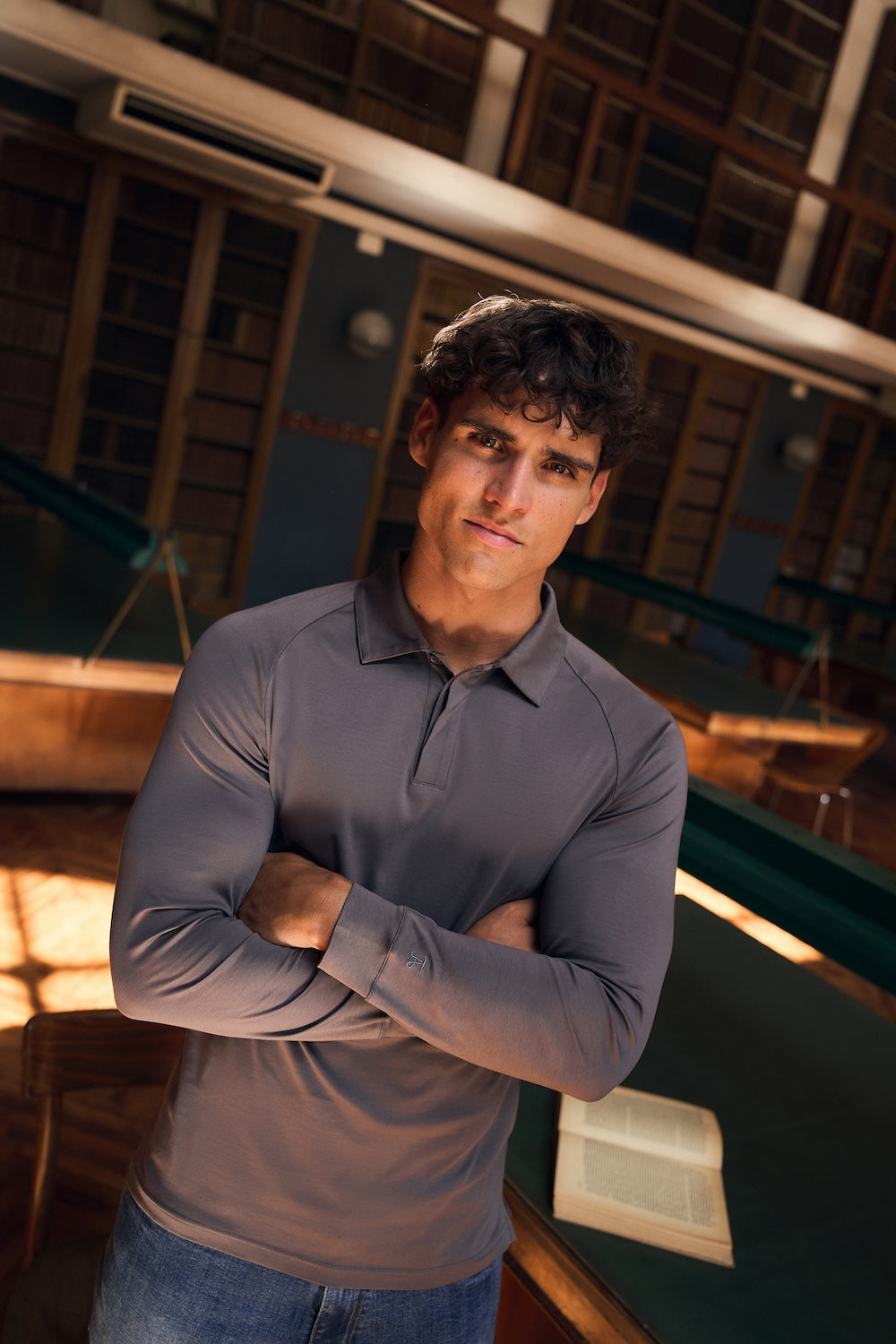 Mercerised Cotton Polo Shirt in Mole