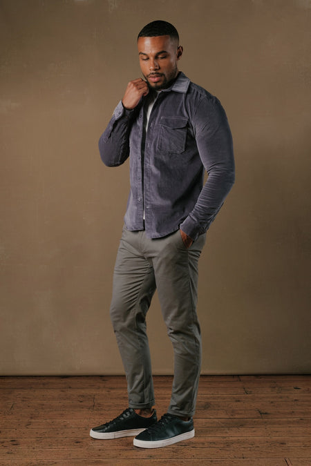 Cord Overshirt in Slate Blue - TAILORED ATHLETE - USA