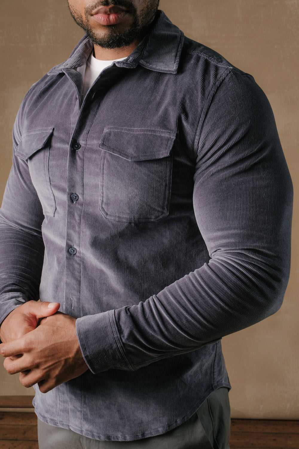 Cord Overshirt in Slate Blue - TAILORED ATHLETE - USA