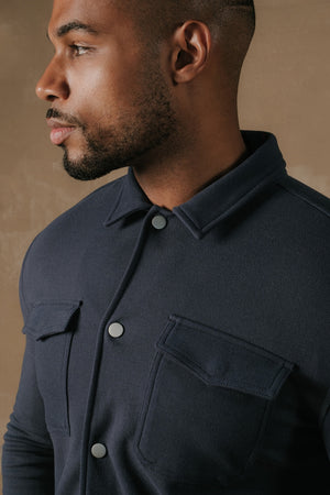 Soft Brushed Overshirt in Airforce - TAILORED ATHLETE - USA