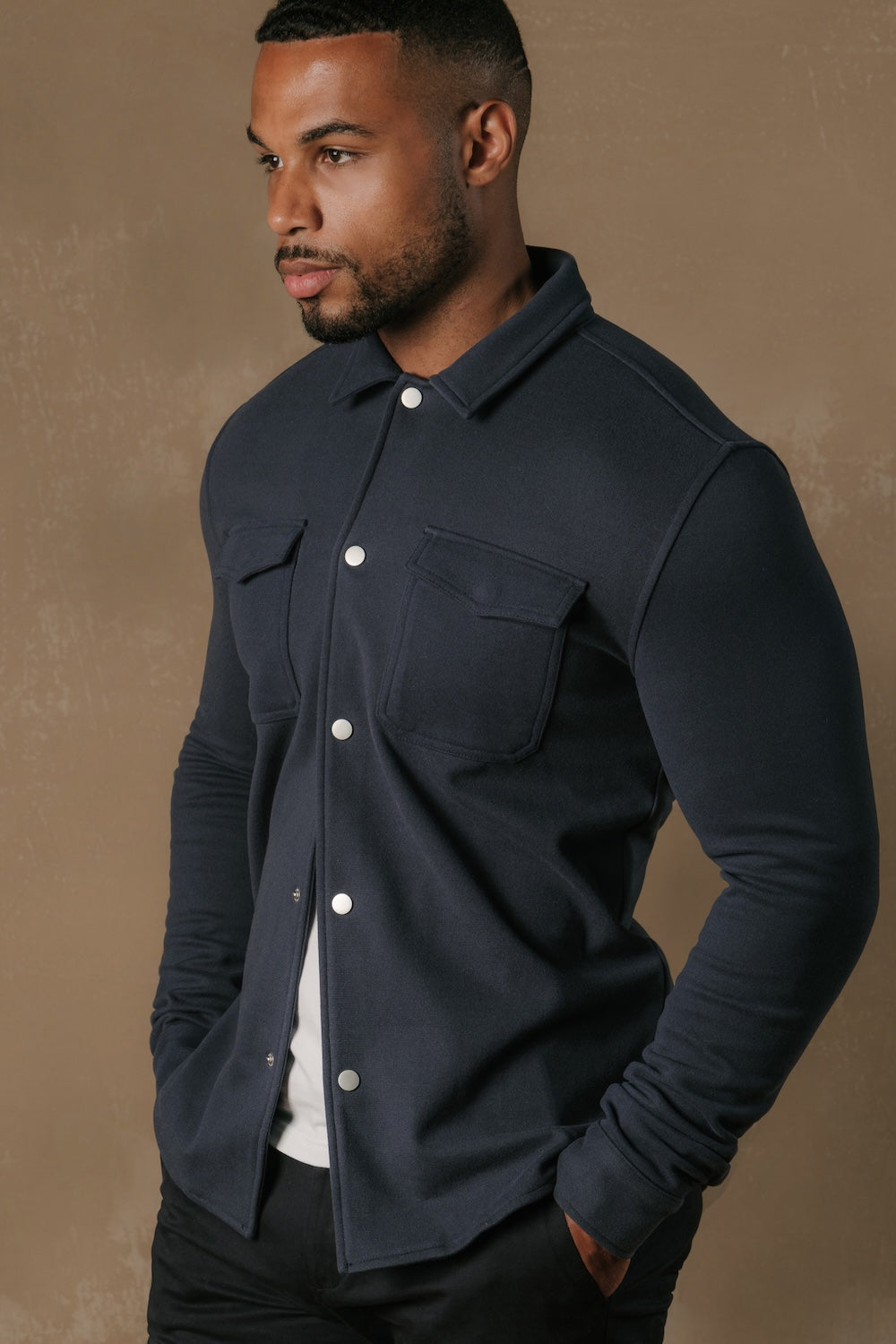 Soft Brushed Overshirt in Airforce - TAILORED ATHLETE - USA