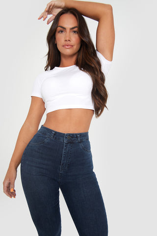 High Waisted Jeans in Dark Blue