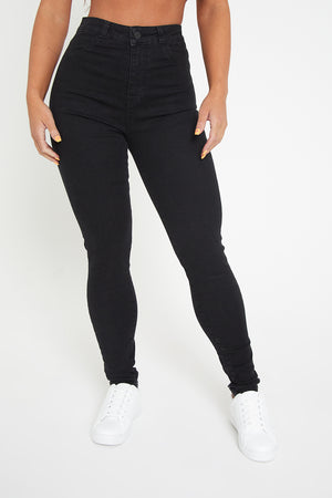 High Waisted Jeans in Black - TAILORED ATHLETE - USA