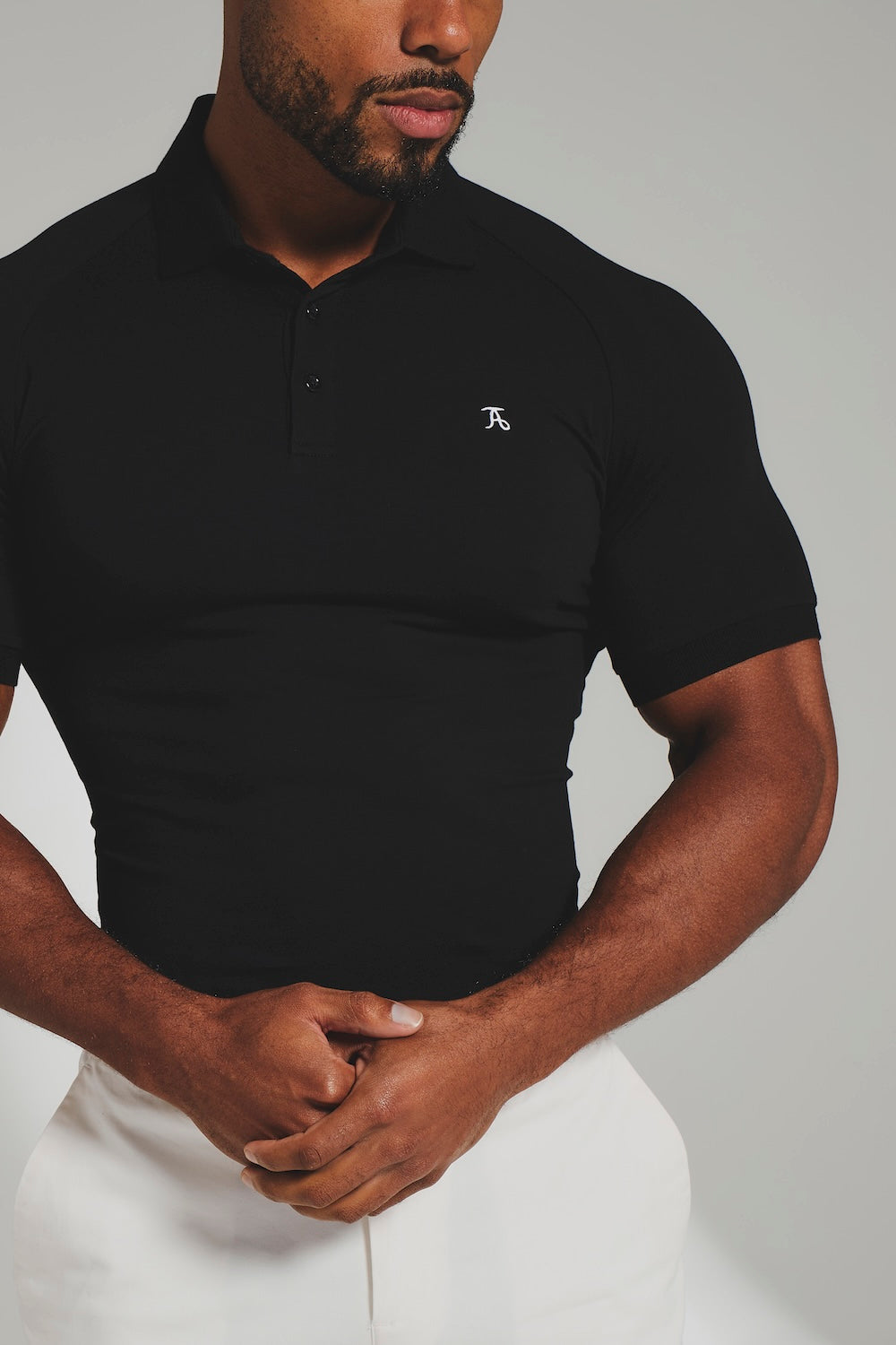 Athletic Fit Polo Shirt in Black