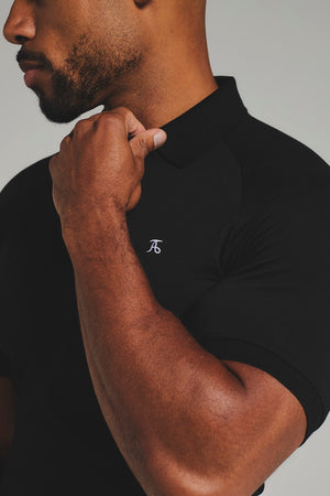 Athletic Fit Polo Shirt in Black